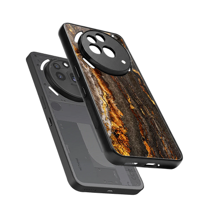 Golden Blaze sleek nothing phone 3a pro cover with tempered glass back and TPU edges