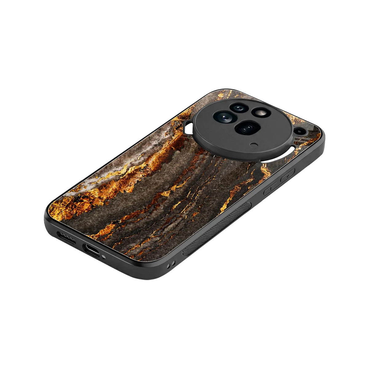 Golden Blaze stylish phone case for nothing phone 3a pro | glossy glass and slim fit
