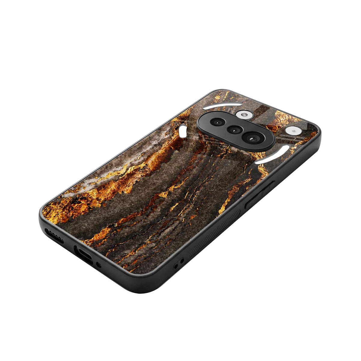 Golden Blaze stylish phone case for nothing phone 3a | glossy glass and slim fit
