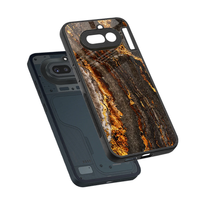 Golden Blaze sleek nothing phone 4a cover with tempered glass back and TPU edges