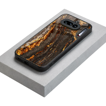 Golden Blaze stylish phone case for nothing phone 4a | glossy glass and slim fit