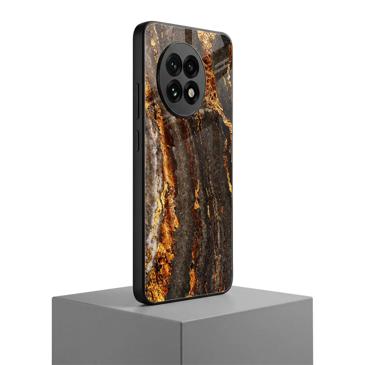 Golden Blaze oneplus 13r mobile cover | shockproof glass phone case