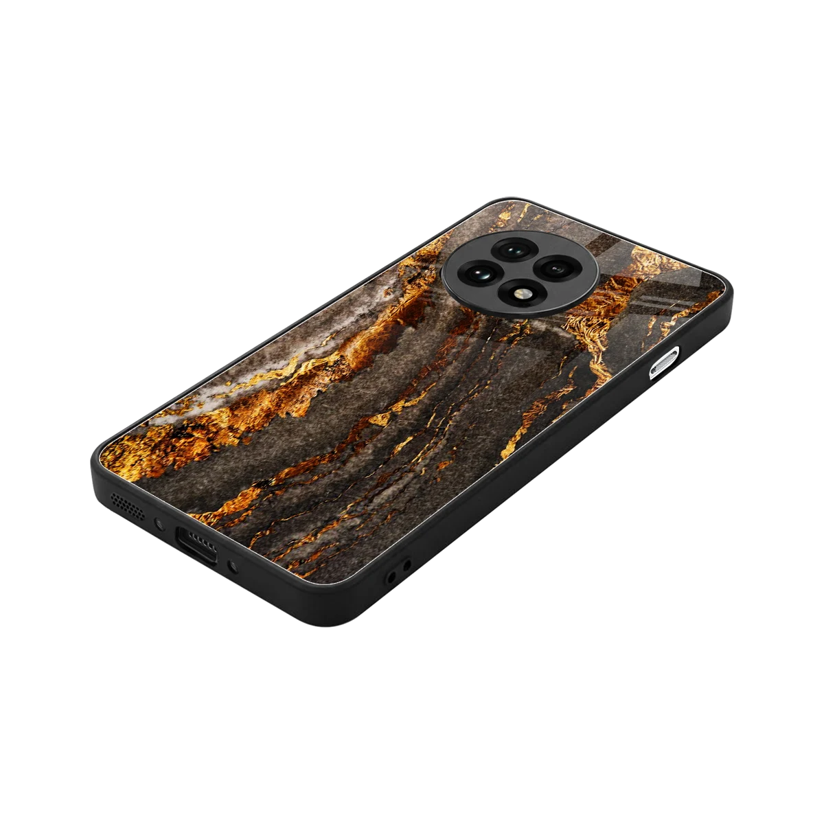 Golden Blaze stylish phone case for oneplus 13r | glossy glass and slim fit
