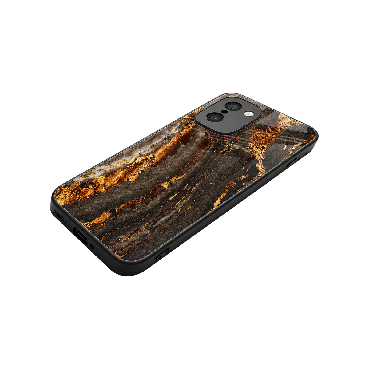 Golden Blaze stylish phone case for oneplus 15r | glossy glass and slim fit