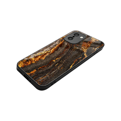 Golden Blaze stylish phone case for oneplus 15r | glossy glass and slim fit