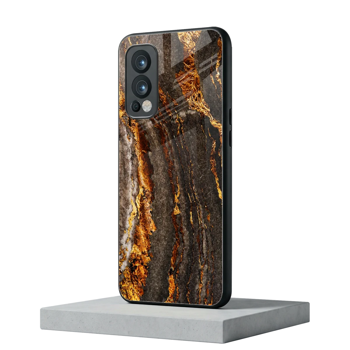 Golden Blaze oneplus nord 2 mobile cover | shockproof glass phone case