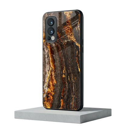 Golden Blaze oneplus nord 2 mobile cover | shockproof glass phone case