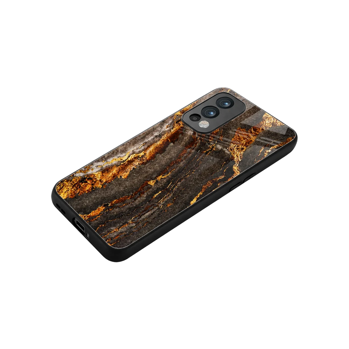 Golden Blaze stylish phone case for oneplus nord 2 | glossy glass and slim fit