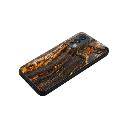 Golden Blaze stylish phone case for oneplus nord 2 | glossy glass and slim fit