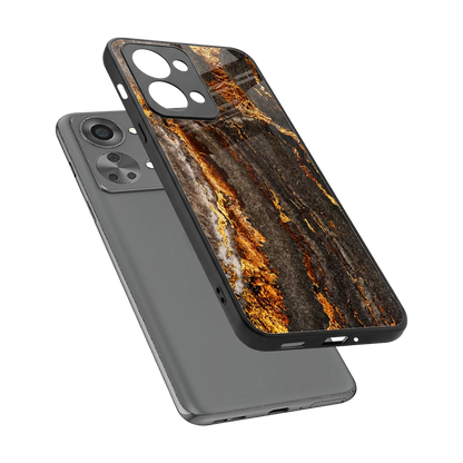 Golden Blaze sleek oneplus nord 2t cover with tempered glass back and TPU edges