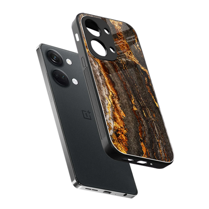 Golden Blaze sleek oneplus nord 3 cover with tempered glass back and TPU edges