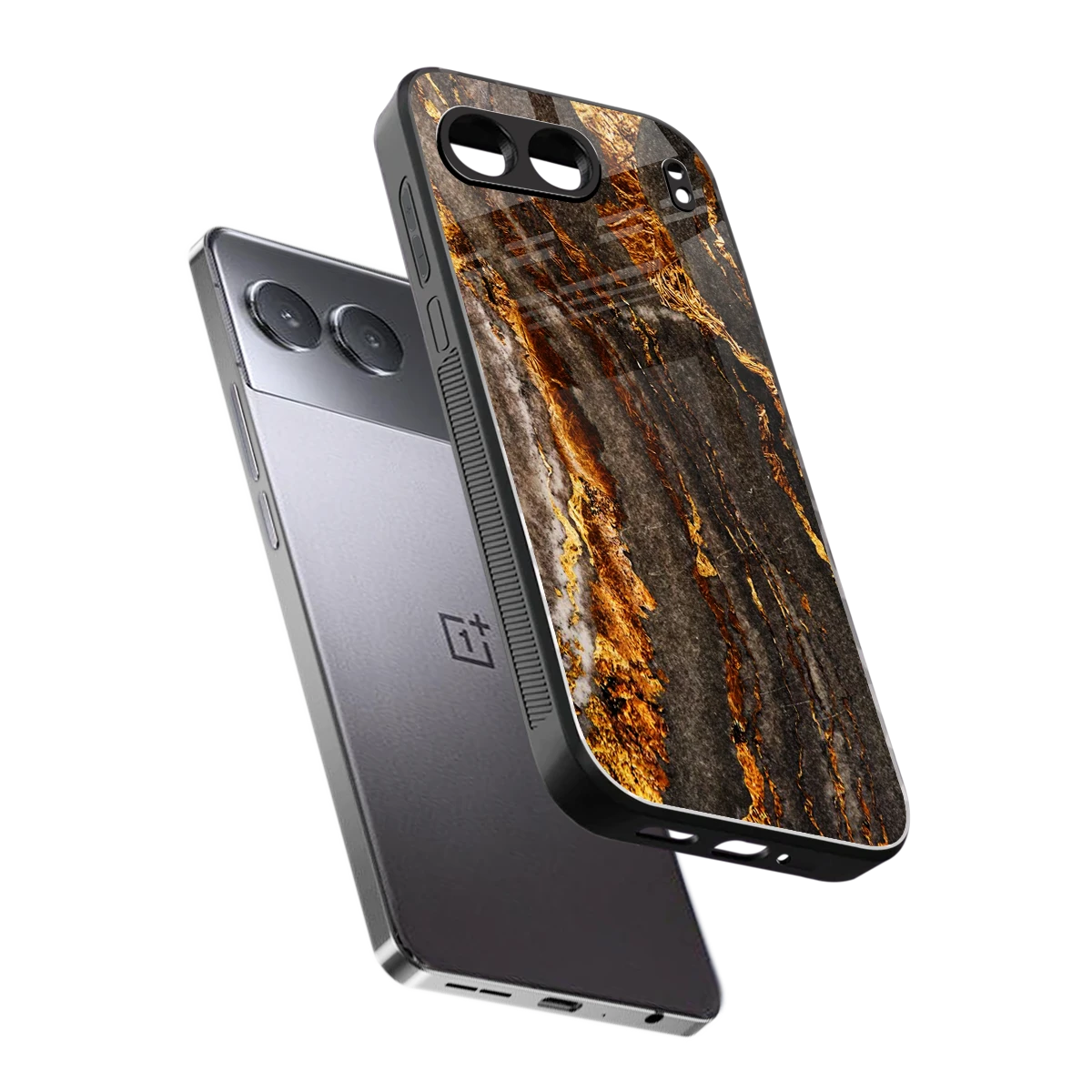 Golden Blaze sleek oneplus nord 4 cover with tempered glass back and TPU edges