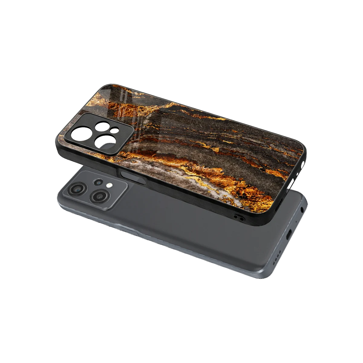 Golden Blaze sleek oneplus nord ce 2 lite cover with tempered glass back and TPU edges