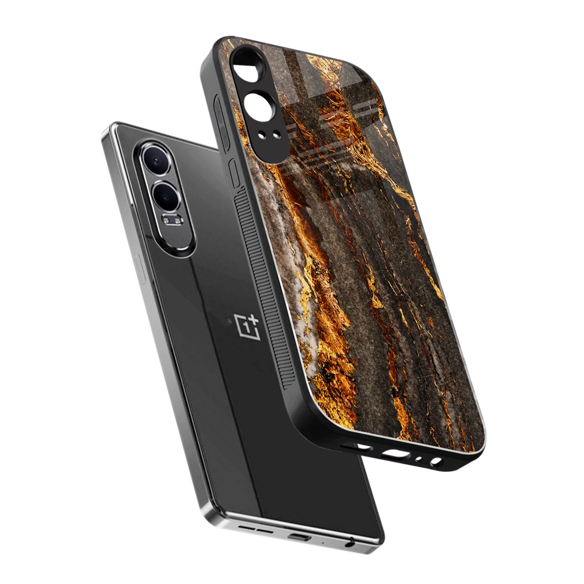 Golden Blaze sleek oneplus nord ce 4 lite cover with tempered glass back and TPU edges
