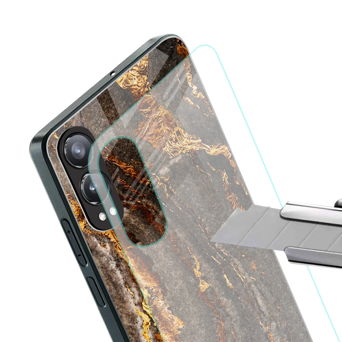 Golden Blaze stylish phone case for oneplus nord ce 4 lite | glossy glass and slim fit
