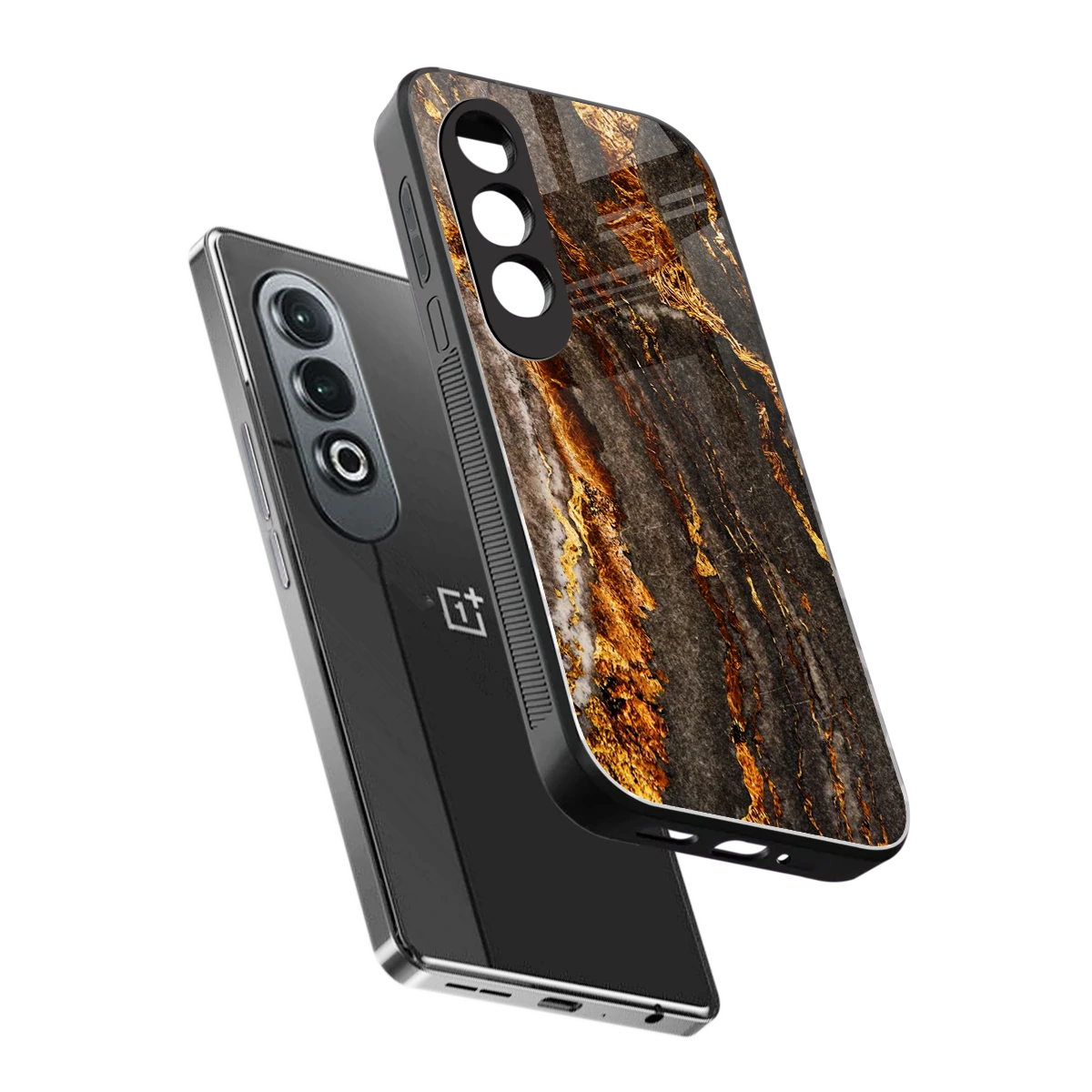 Golden Blaze sleek oneplus nord ce 4 cover with tempered glass back and TPU edges