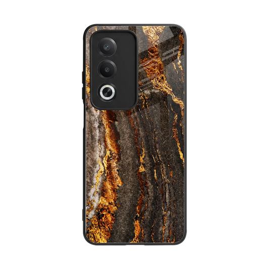 Golden Blaze back phone cover | glass case for oppo a3 pro