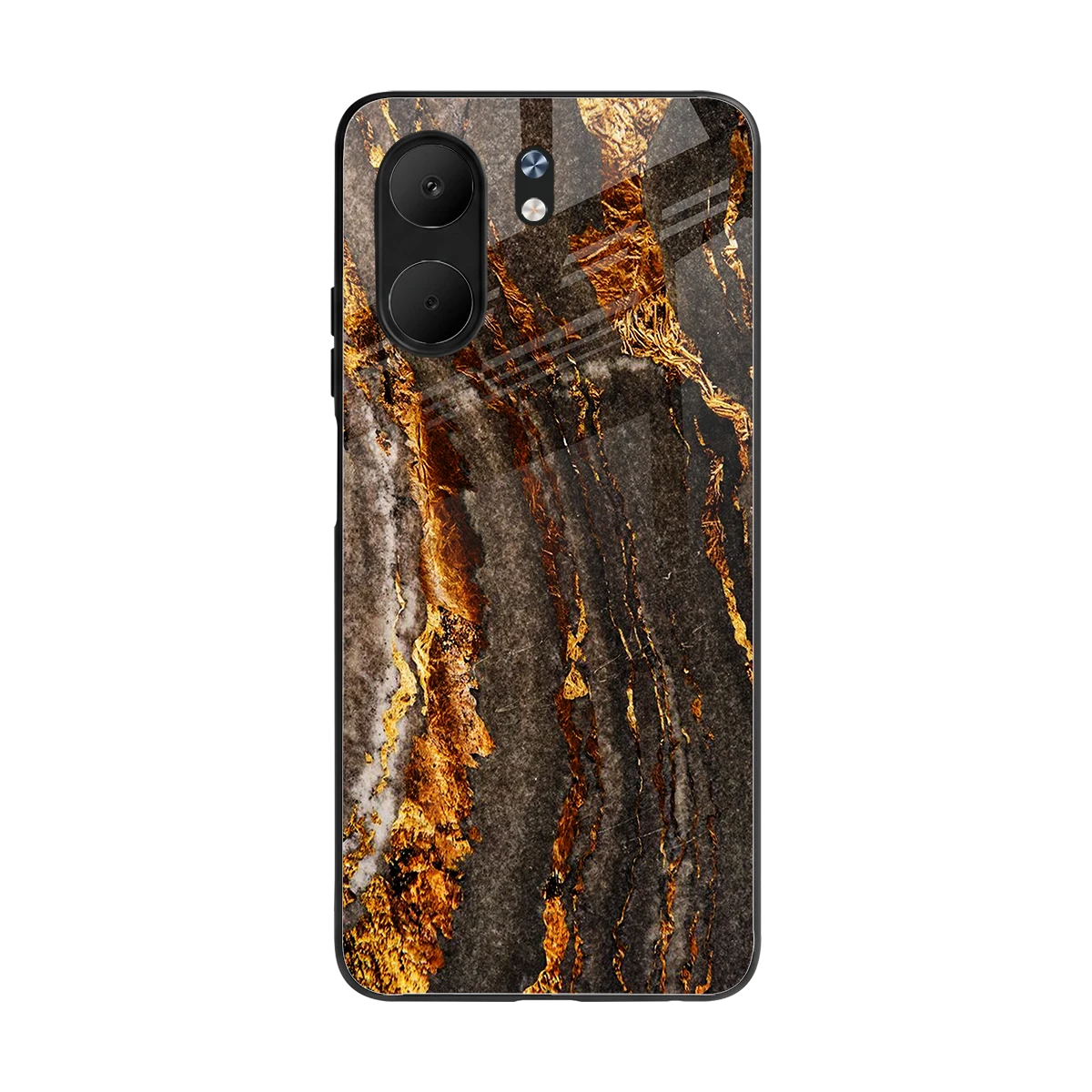 Golden Blaze back phone cover | glass case for oppo a5x 5g