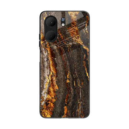 Golden Blaze back phone cover | glass case for oppo a5x 5g
