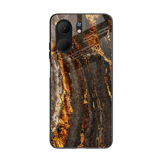 Golden Blaze back phone cover | glass case for oppo a5x 5g