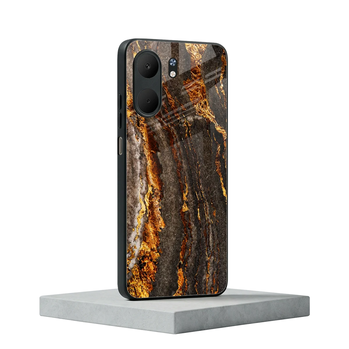Golden Blaze oppo a5x 5g mobile cover | shockproof glass phone case