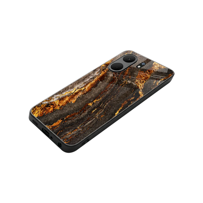 Golden Blaze stylish phone case for oppo a5x 5g | glossy glass and slim fit