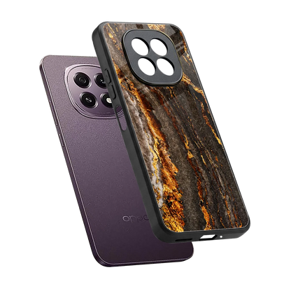 Golden Blaze sleek oppo f29 5g cover with tempered glass back and TPU edges