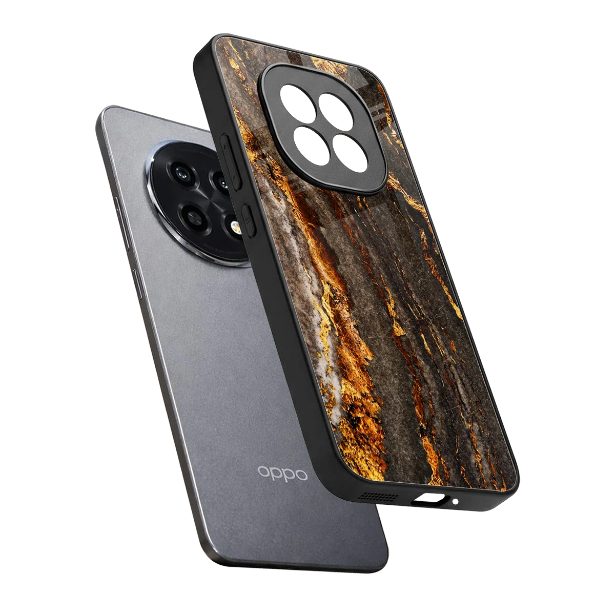 Golden Blaze sleek oppo f29 pro 5g cover with tempered glass back and TPU edges