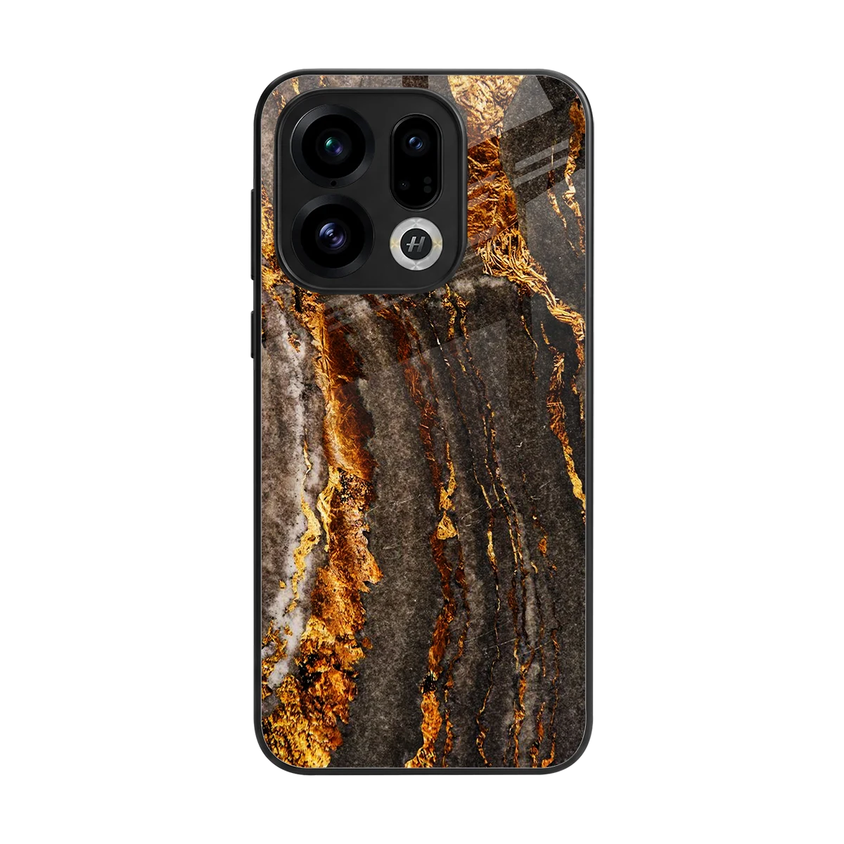 Golden Blaze back phone cover | glass case for oppo find x9