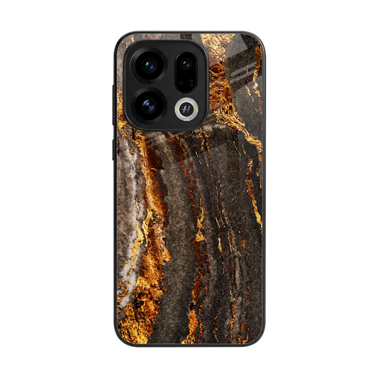 Golden Blaze back phone cover | glass case for oppo find x9