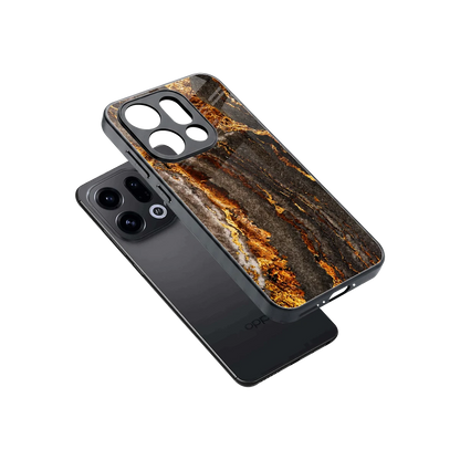 Golden Blaze sleek oppo find x9 cover with tempered glass back and TPU edges