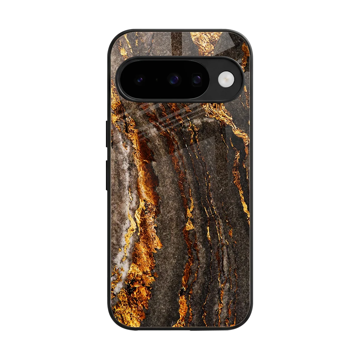 Golden Blaze back phone cover | glass case for google pixel 10