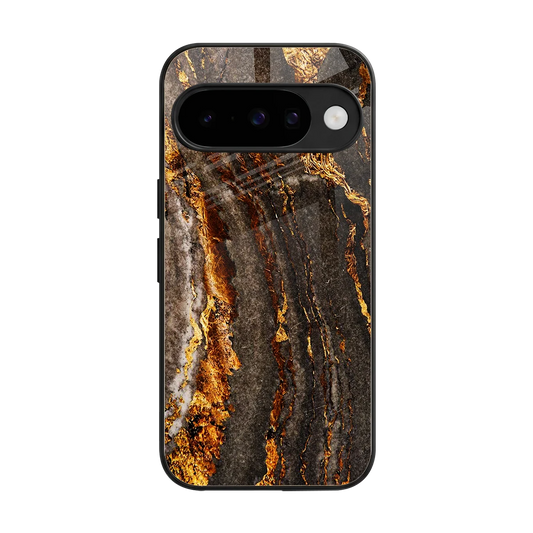 Golden Blaze back phone cover | glass case for google pixel 10
