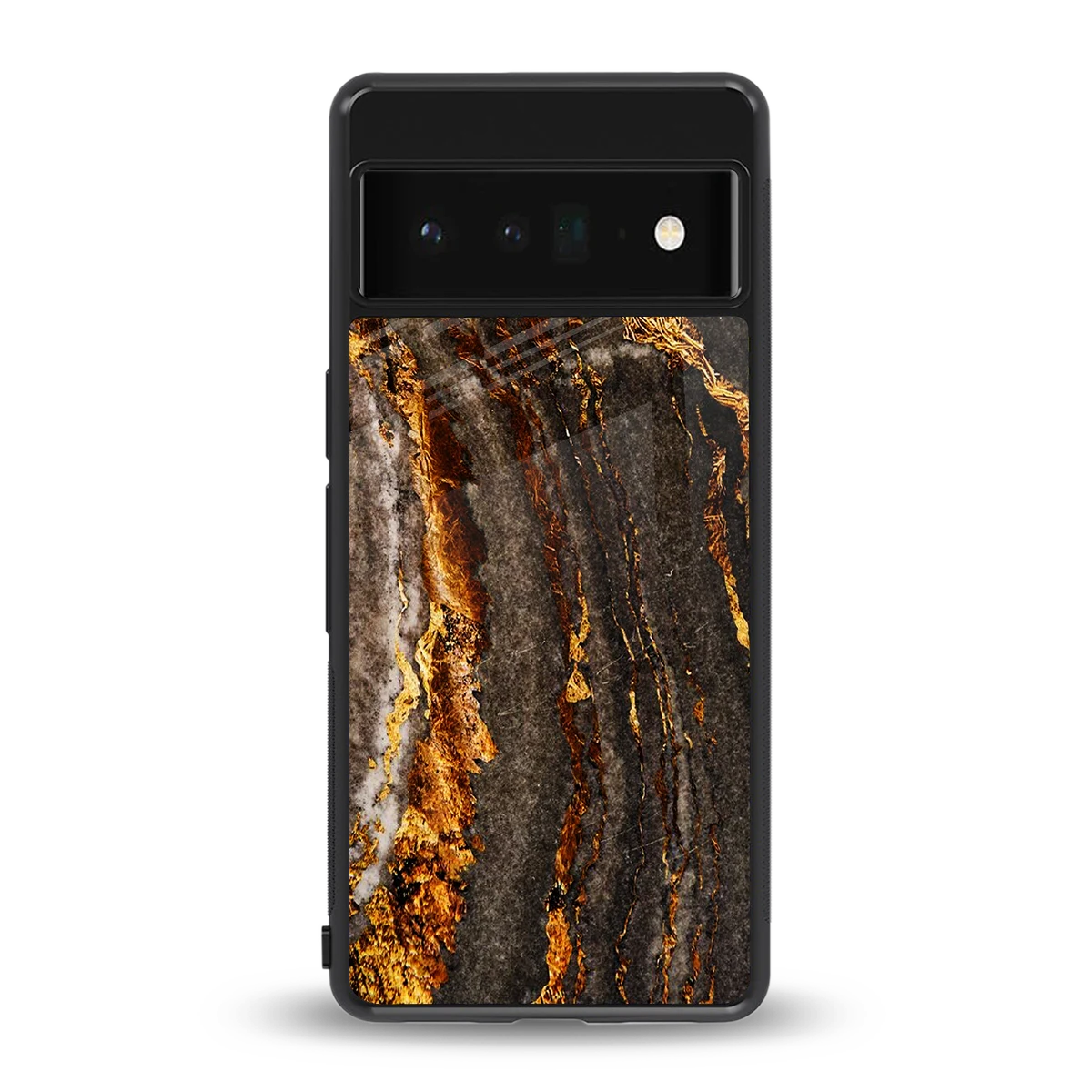 Golden Blaze back phone cover | glass case for google pixel 6 pro