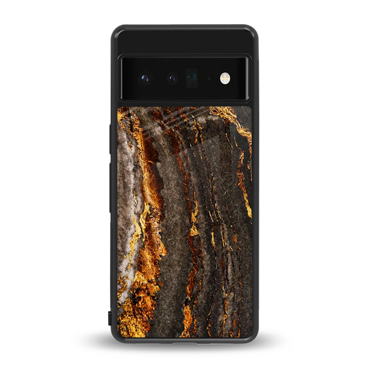 Golden Blaze back phone cover | glass case for google pixel 6 pro