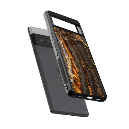 Golden Blaze sleek google pixel 6 pro cover with tempered glass back and TPU edges