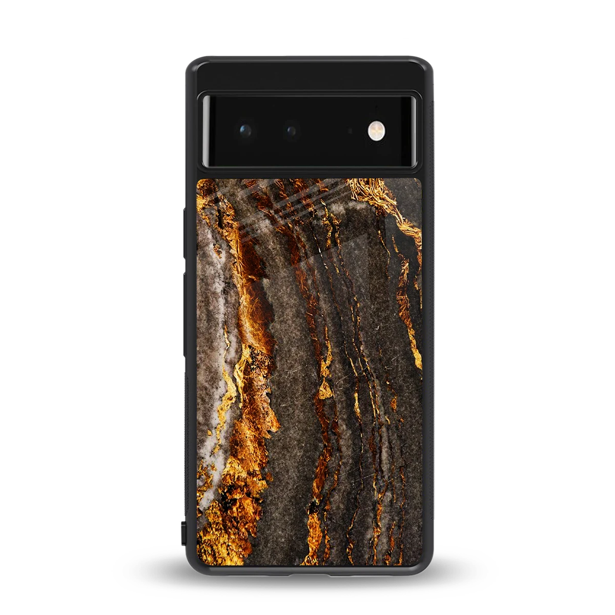 Golden Blaze back phone cover | glass case for google pixel 6