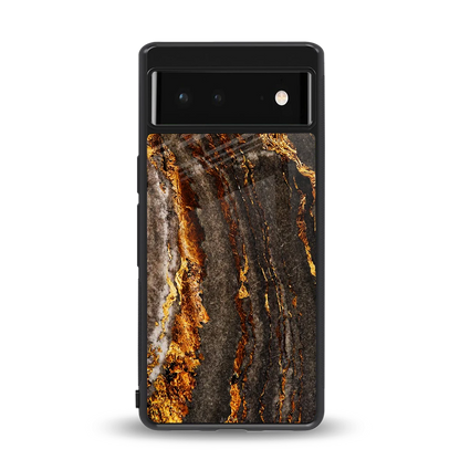 Golden Blaze back phone cover | glass case for google pixel 6