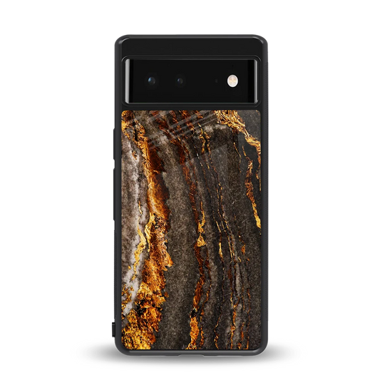 Golden Blaze back phone cover | glass case for google pixel 6