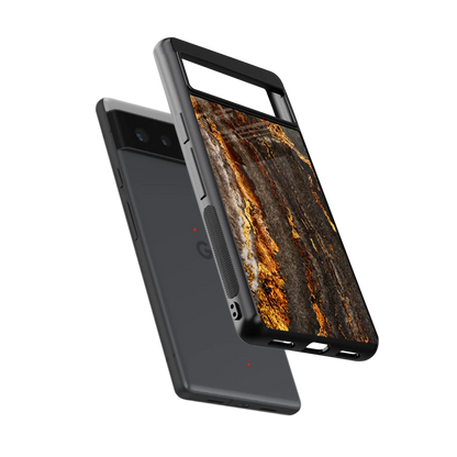 Golden Blaze sleek google pixel 6a cover with tempered glass back and TPU edges