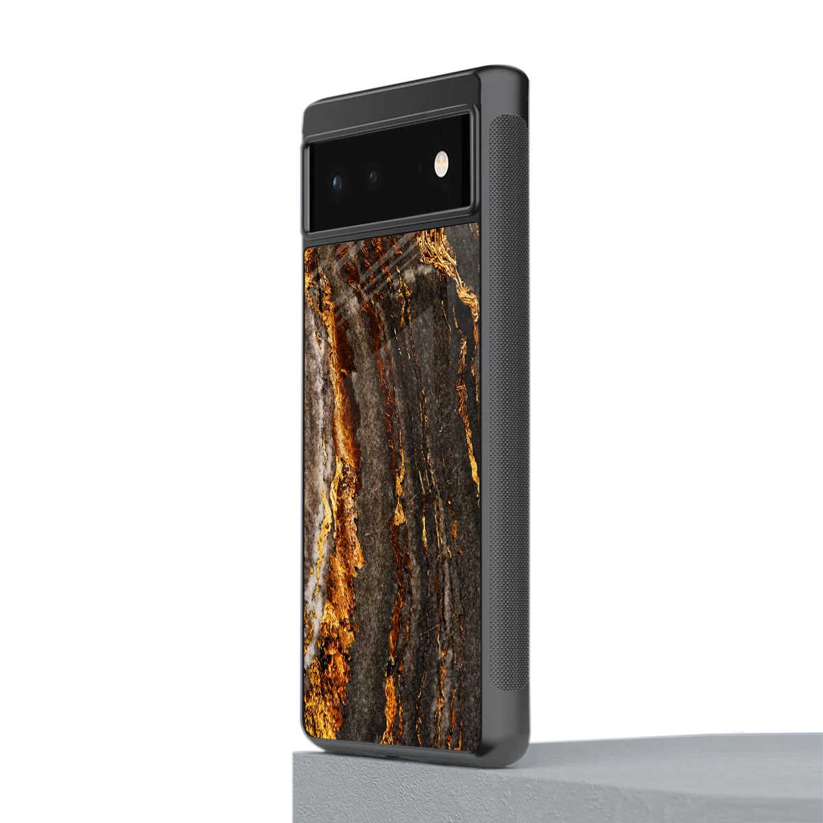 Golden Blaze stylish phone case for google pixel 6a | glossy glass and slim fit