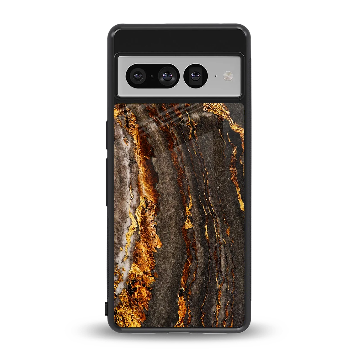 Golden Blaze back phone cover | glass case for google pixel 7 pro