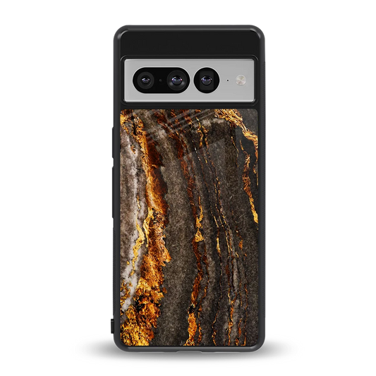 Golden Blaze back phone cover | glass case for google pixel 7 pro