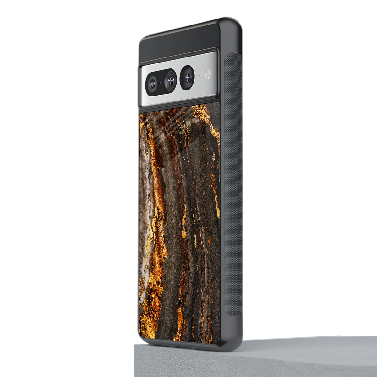Golden Blaze stylish phone case for google pixel 7 pro | glossy glass and slim fit