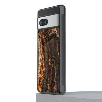 Golden Blaze stylish phone case for google pixel 7 | glossy glass and slim fit
