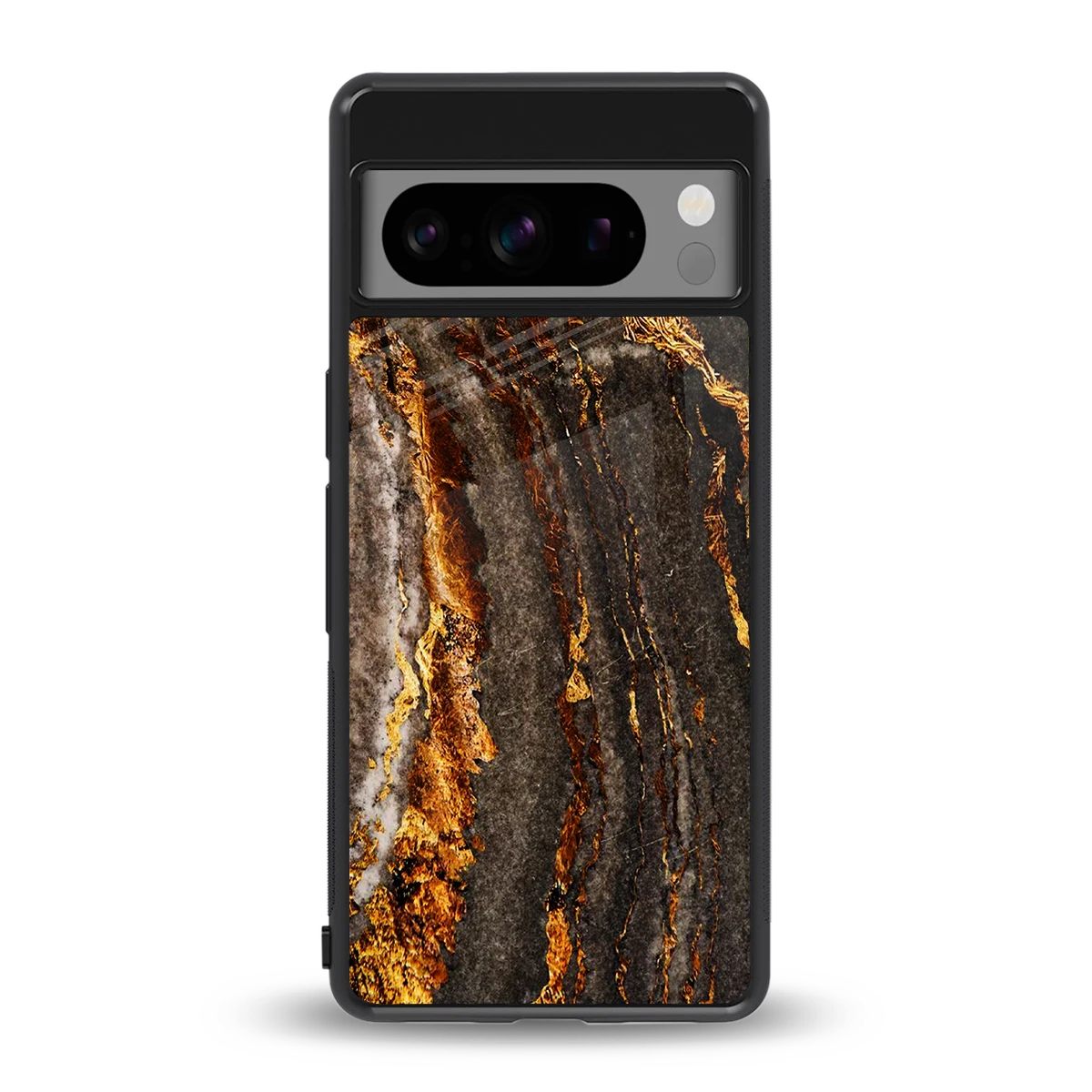 Golden Blaze back phone cover | glass case for google pixel 8 pro