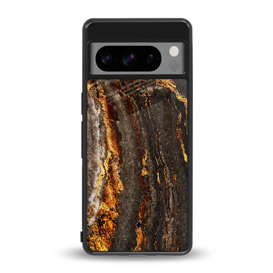 Golden Blaze back phone cover | glass case for google pixel 8 pro