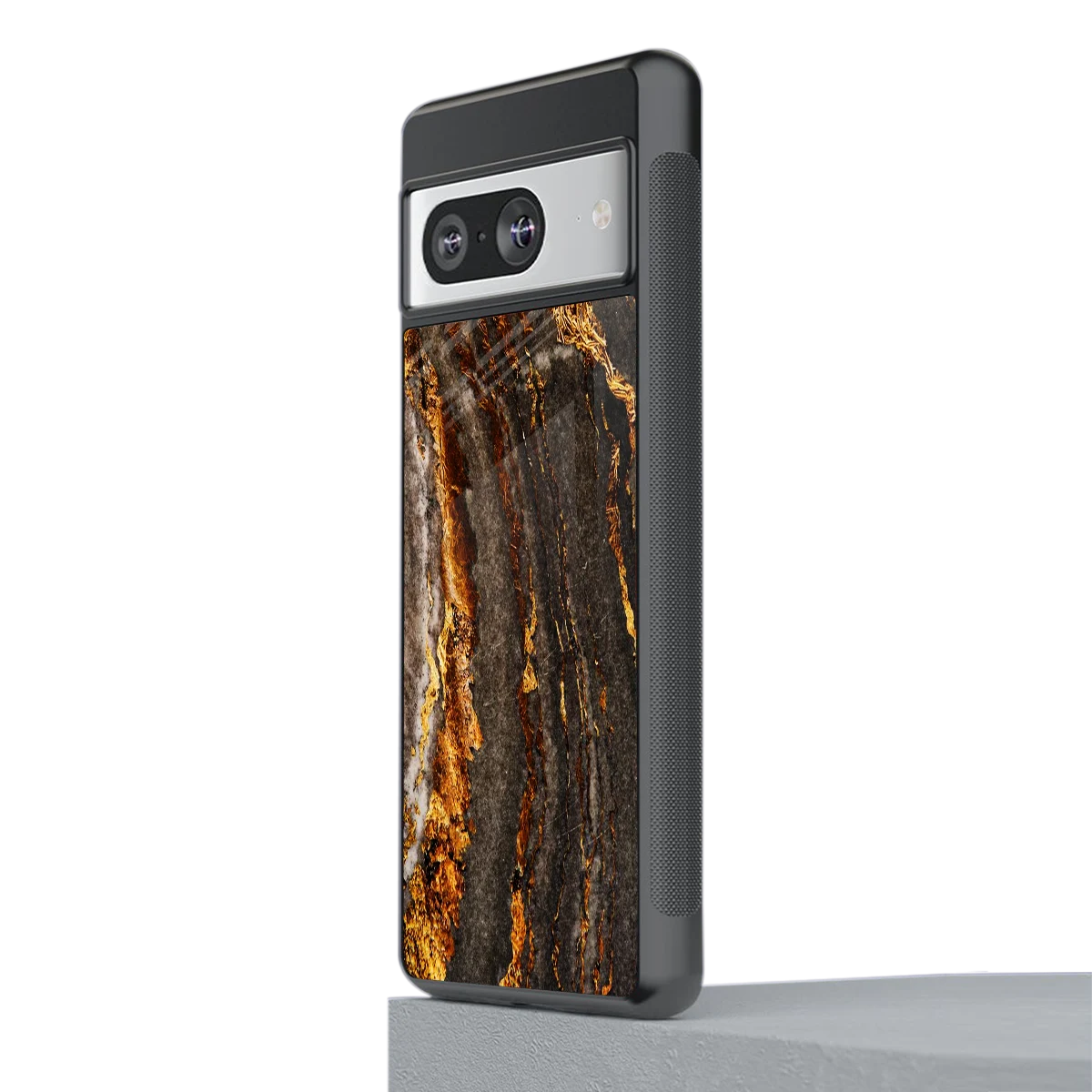 Golden Blaze stylish phone case for google pixel 8 | glossy glass and slim fit