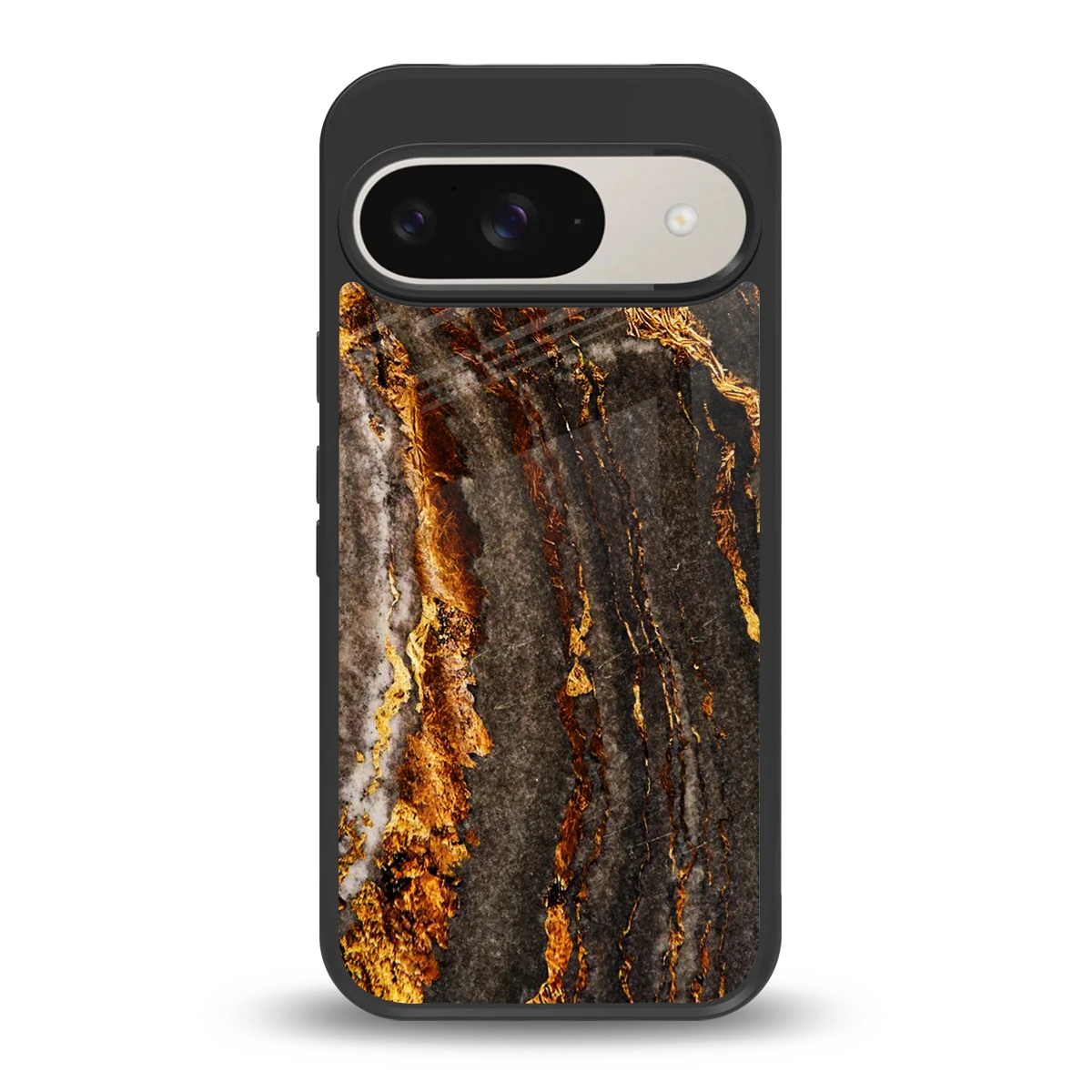 Golden Blaze back phone cover | glass case for google pixel 9