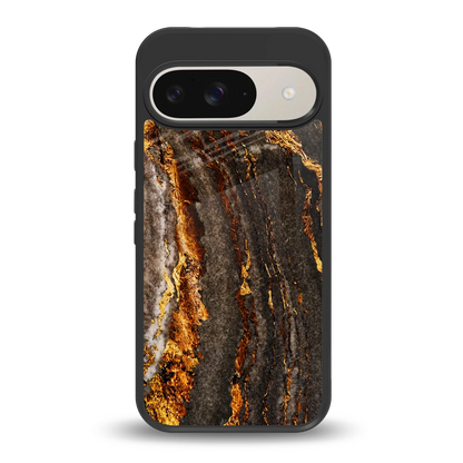 Golden Blaze back phone cover | glass case for google pixel 9